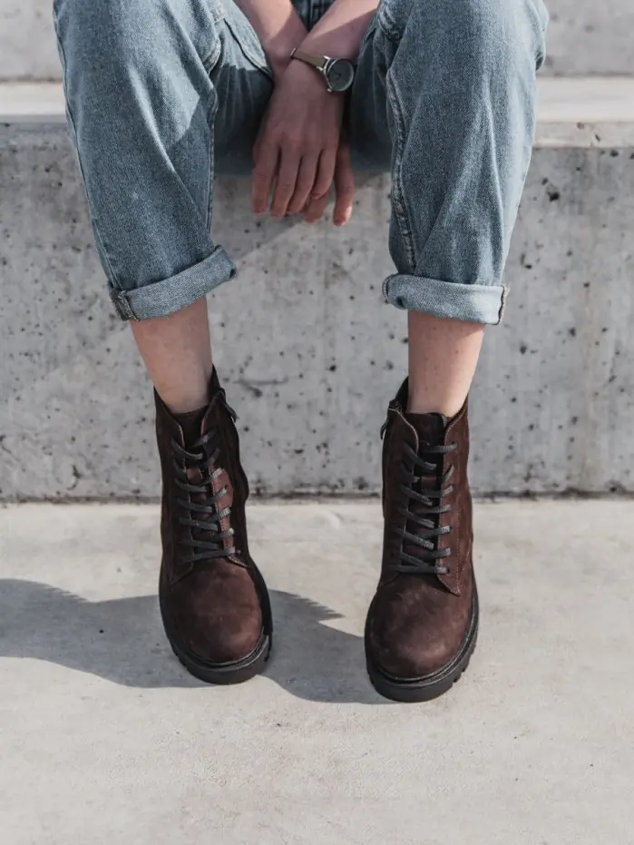 Women’s Chocolate Suede Winter Ankle Boots