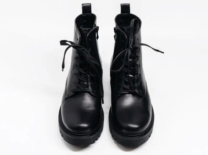 Women’s Black Leather Combat Festival Boots