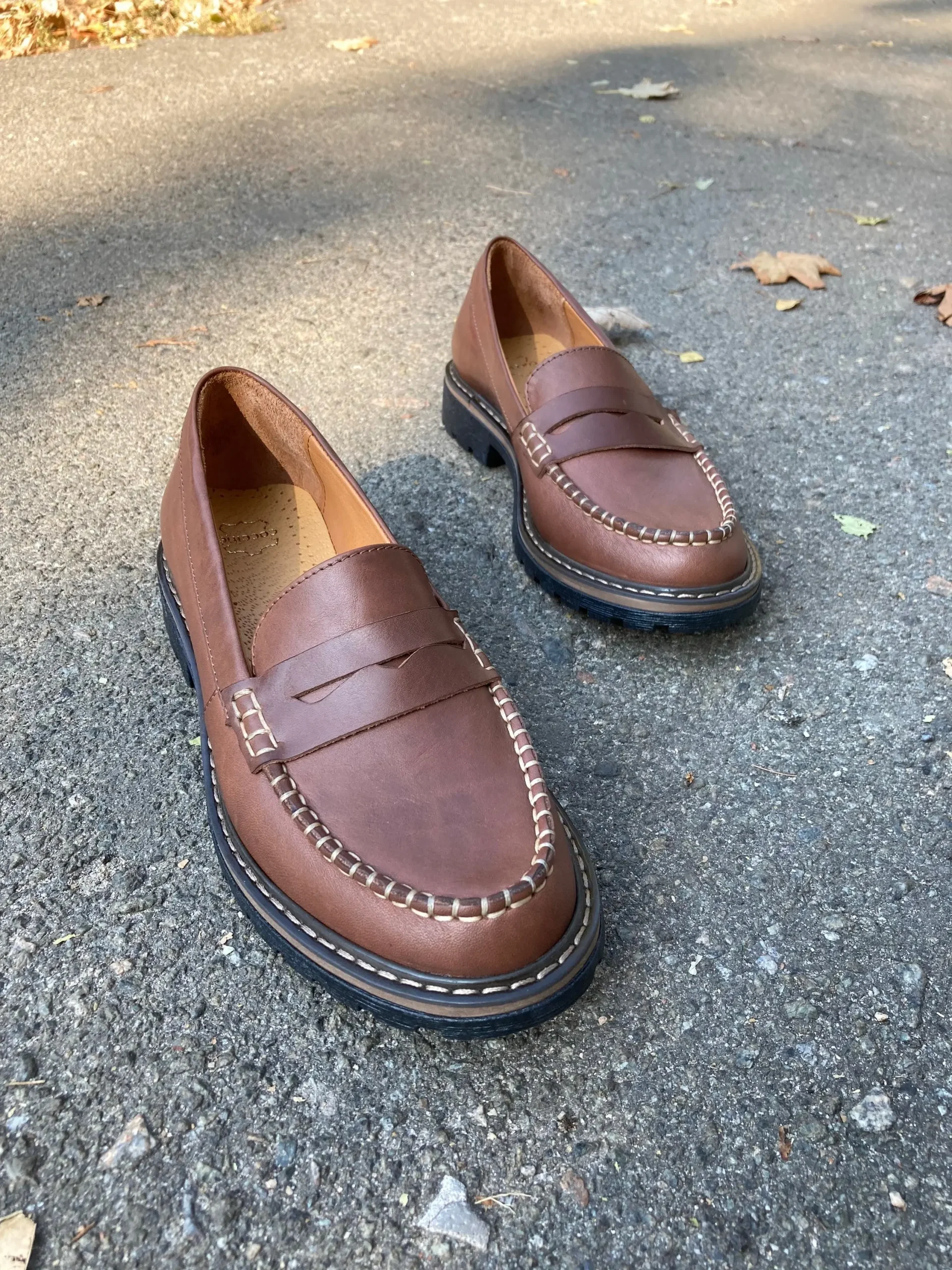 Brown Leather Penny Loafers: Classic Women's Top Siders