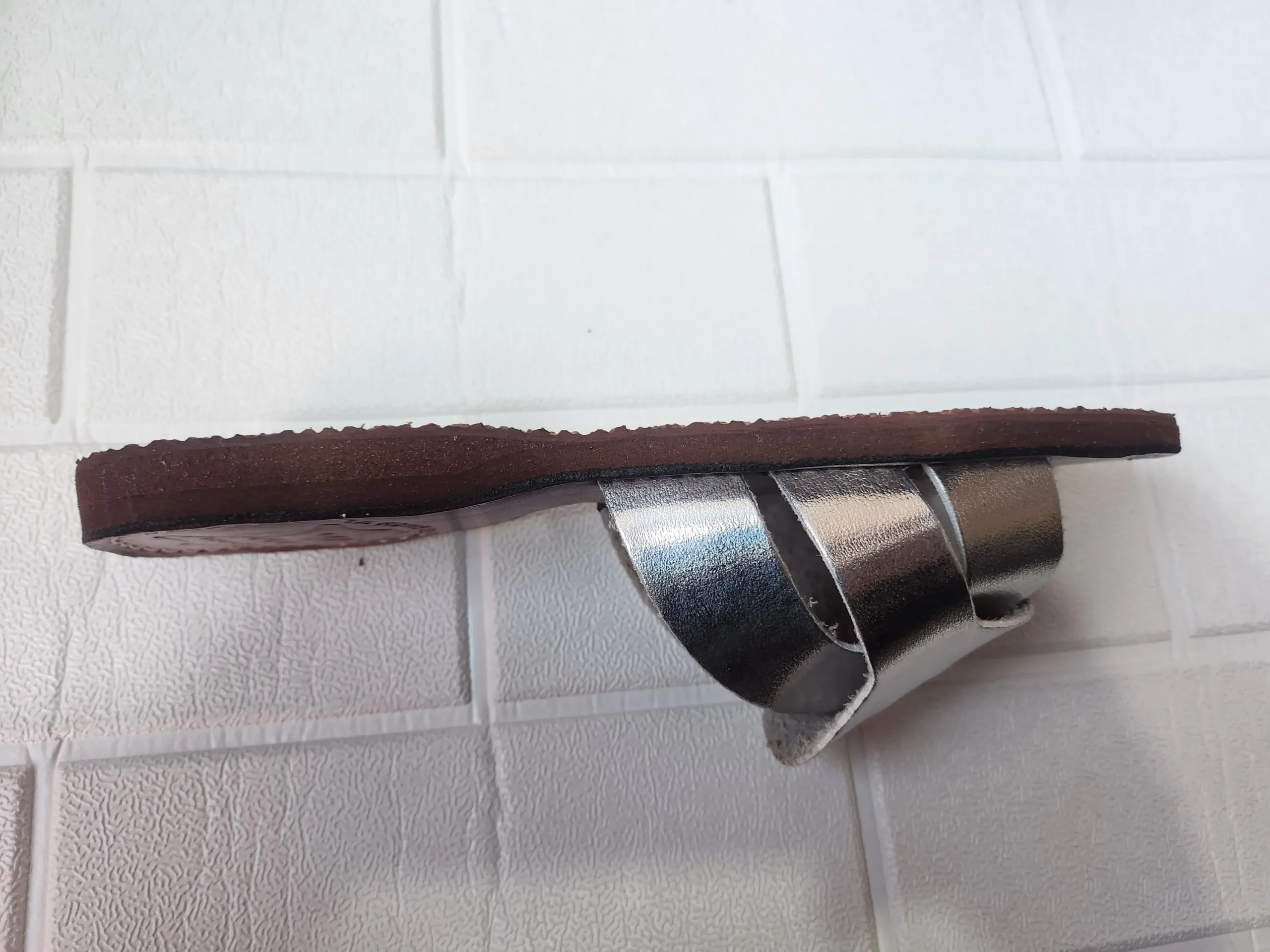 Women’s Silver-tone Moroccan Leather Slip-on Flats