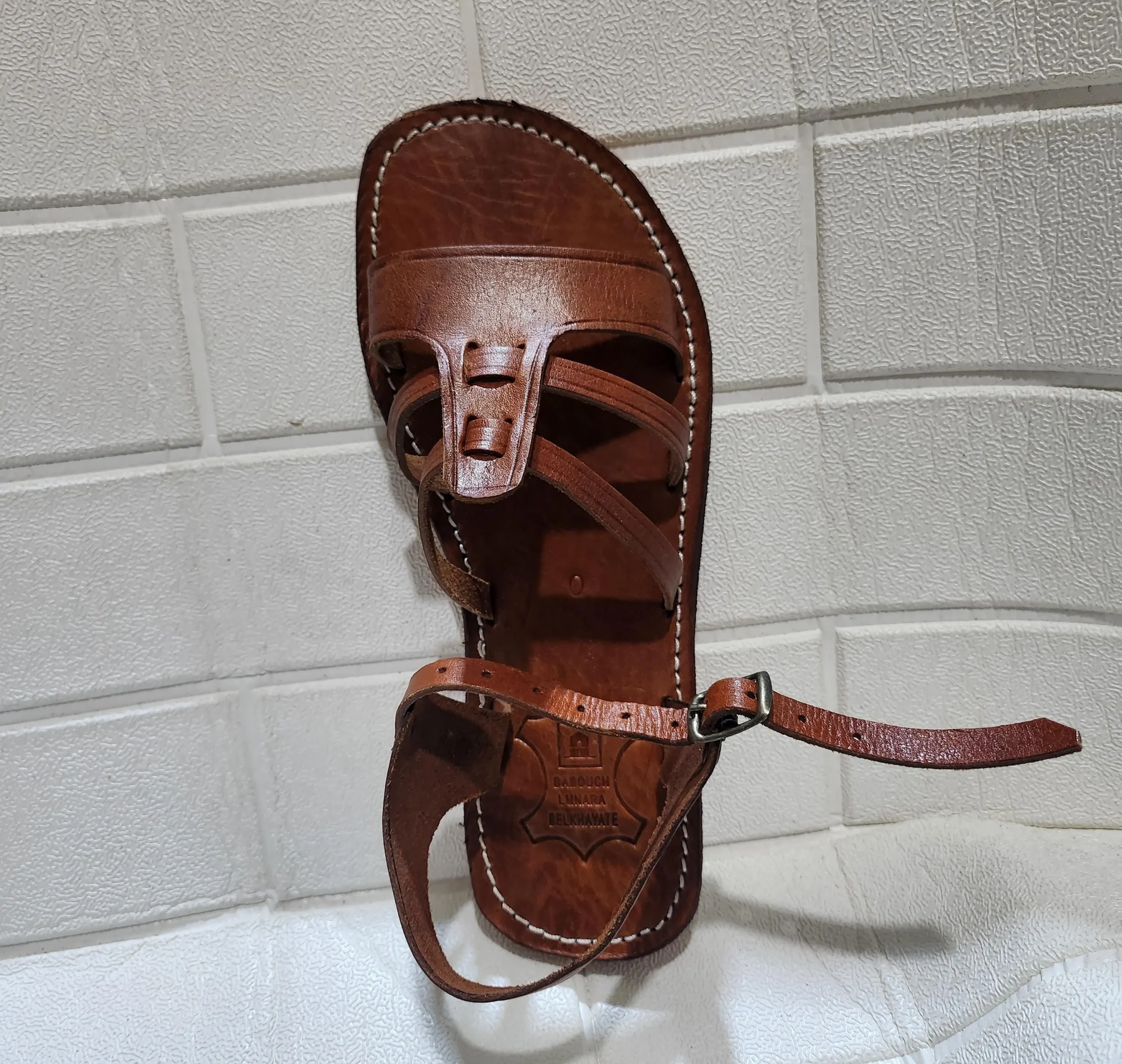 Women’s Brown Toe Loop Ankle Strap Sandals