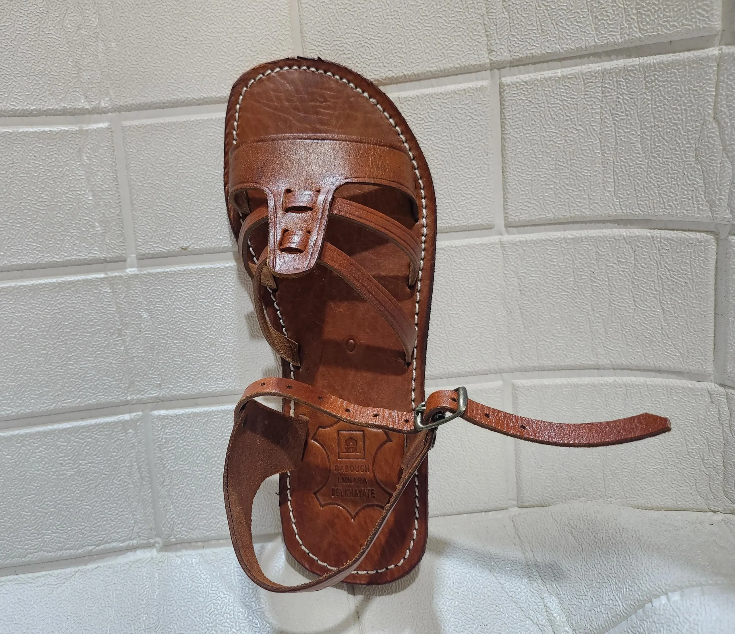 Women’s Brown Toe Loop Ankle Strap Sandals