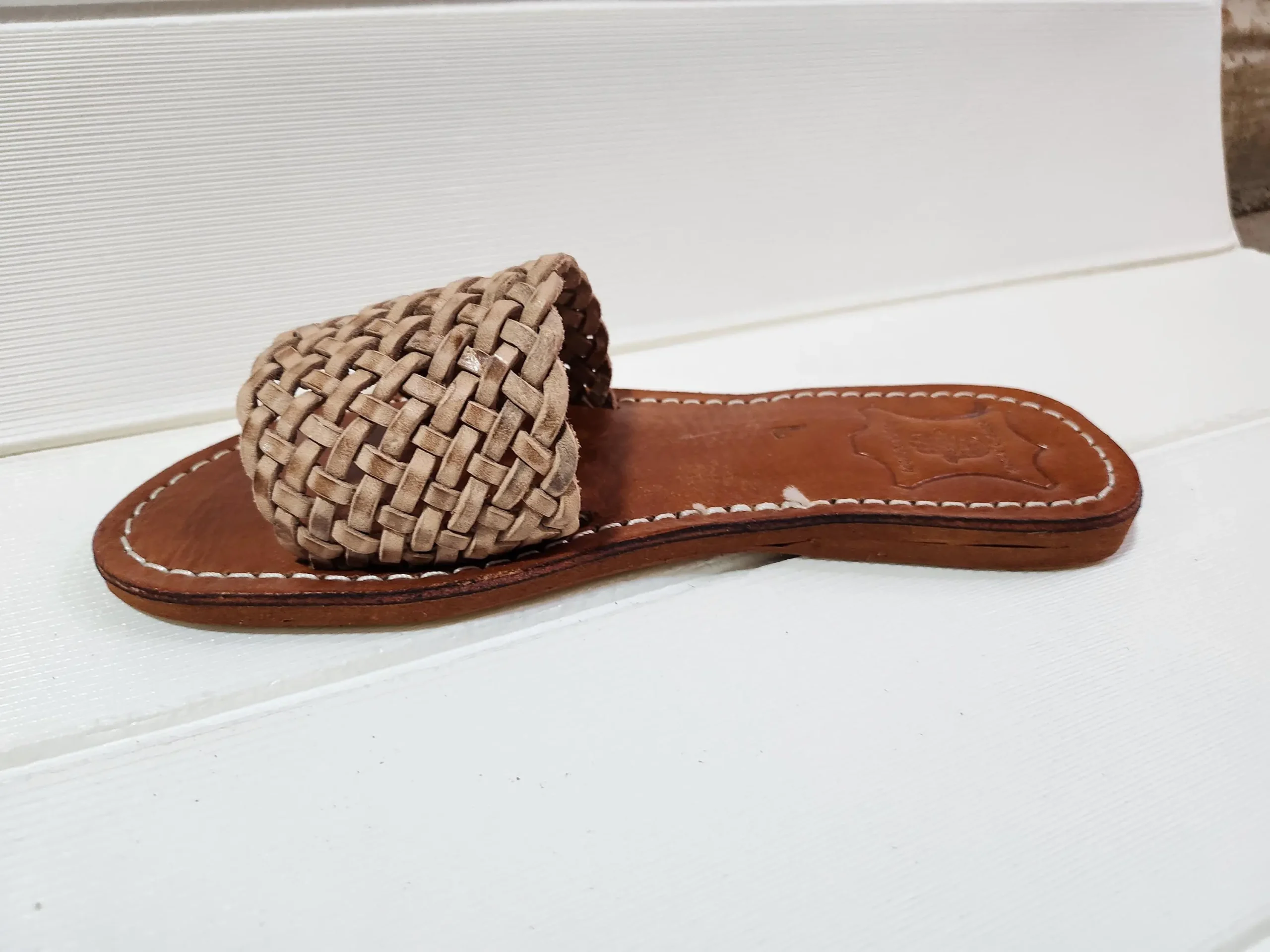 Women’s Braided Moroccan Leather Flat Slides