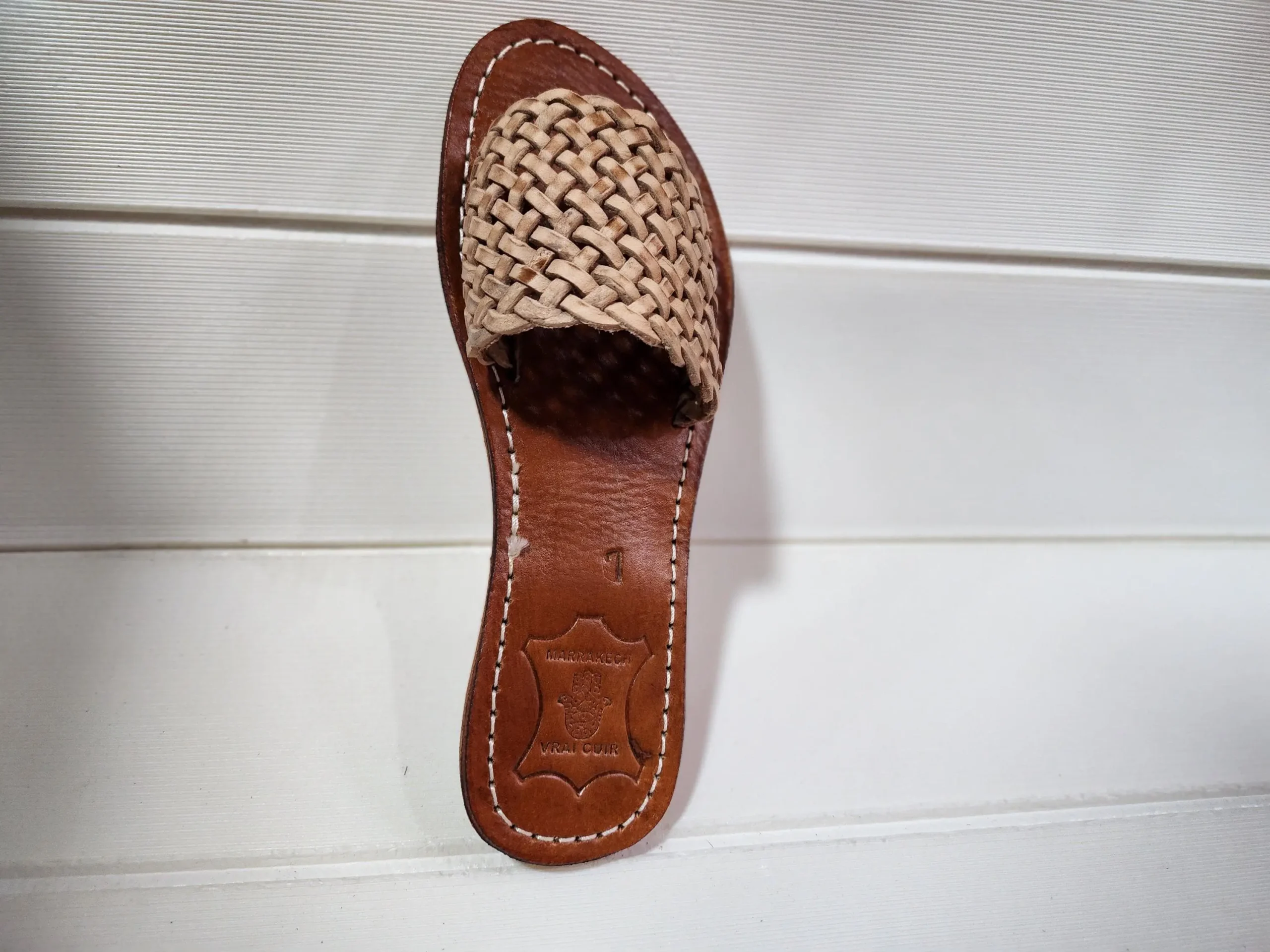 Women’s Braided Moroccan Leather Flat Slides