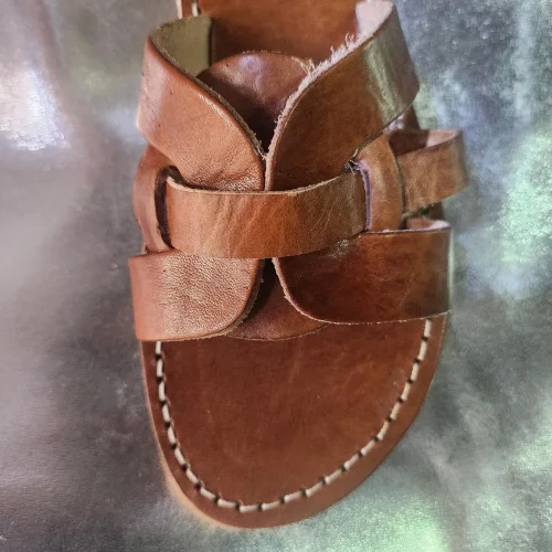 Women’s Brown Flat Moroccan Leather Sandals