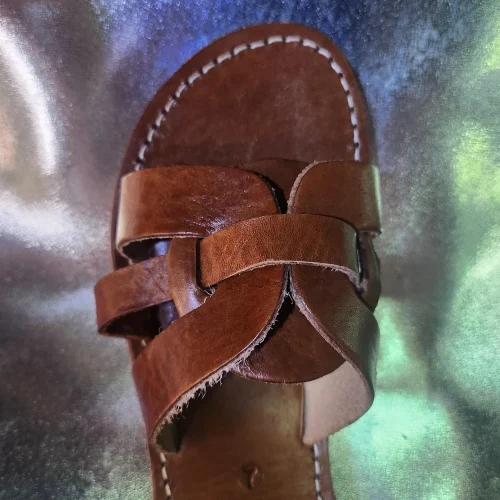 Women’s Brown Flat Moroccan Leather Sandals