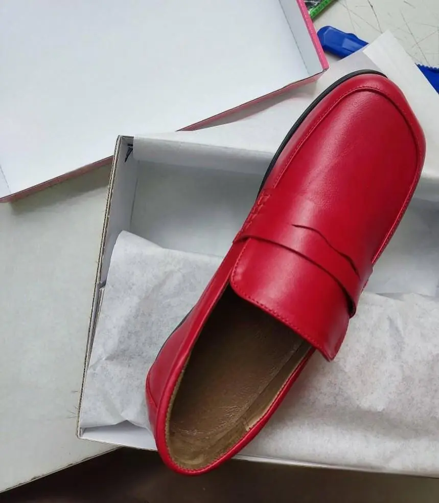 Women Square Toe Flats Handmade Leather Loafers With