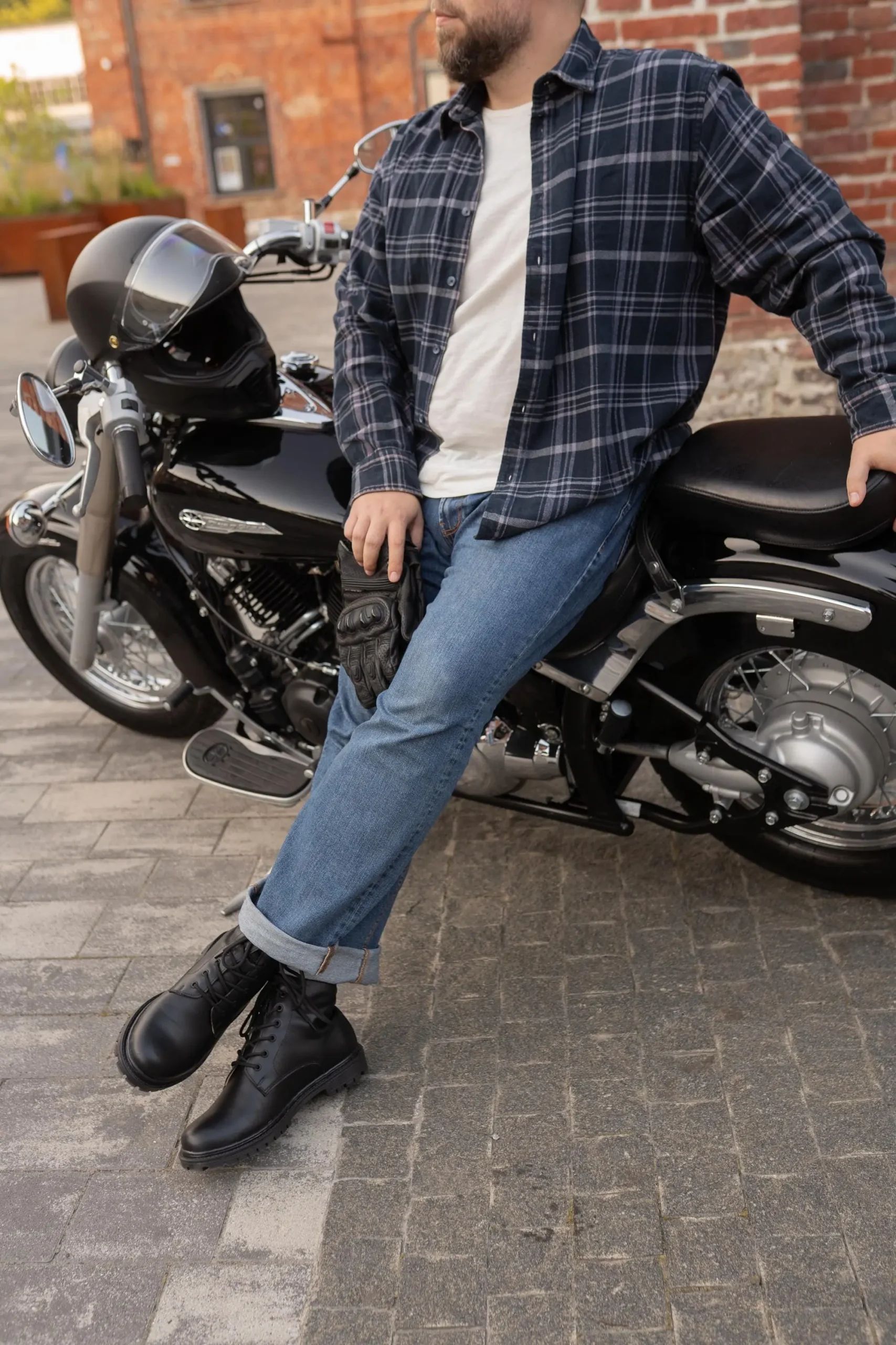 Vintage Black And Brown Leather Boots Men S